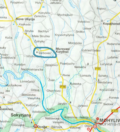 Map of Verbovets Area